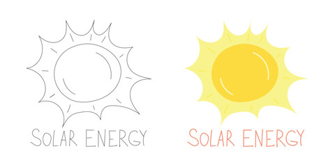 Bold yellow sun icon labeled 