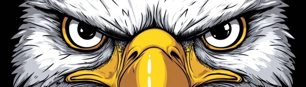 A close up illustration of a majestic eagles fierce gaze