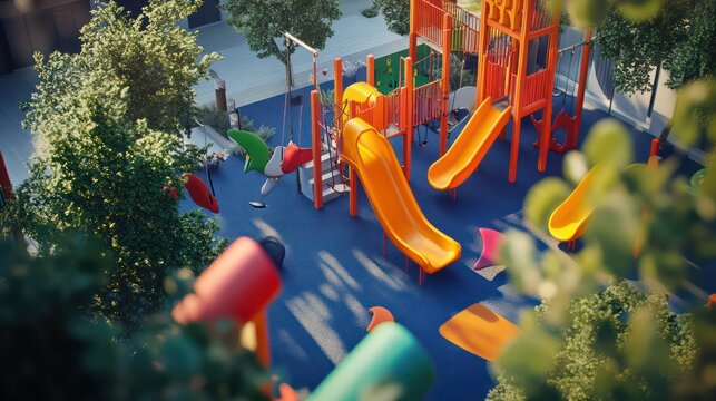 Colorful Playground Aerial View