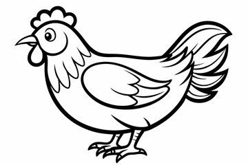 coloring page line art the chicken black vector