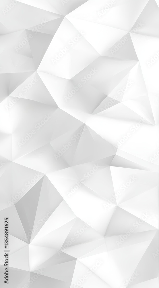 Poster white low poly abstract background featuring dynamic geometric shapes and facets, creating a visuall