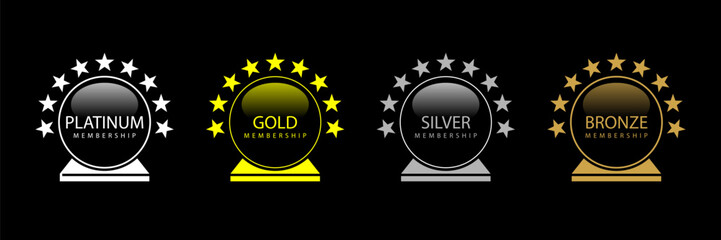 membership emblem including bronze sliver gold platinum
