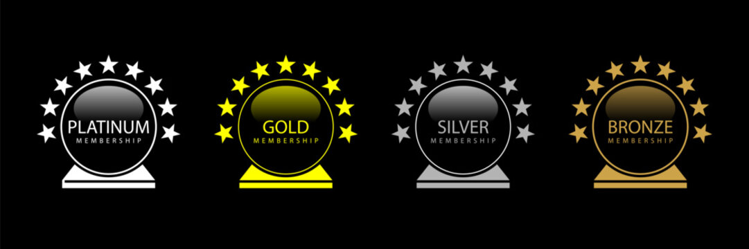 membership emblem including bronze sliver gold platinum