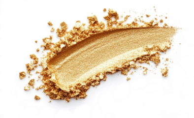 golden powder makeup texture isolated on a transparent background