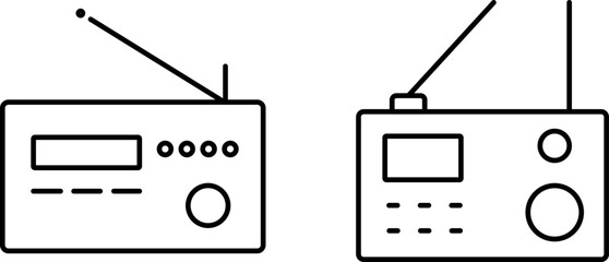 Radio Icon – Editable Stroke Outline Design
