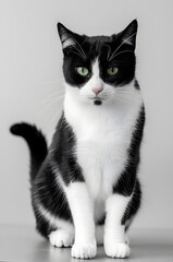 Fototapeta premium Cat Isolated on Grey Background