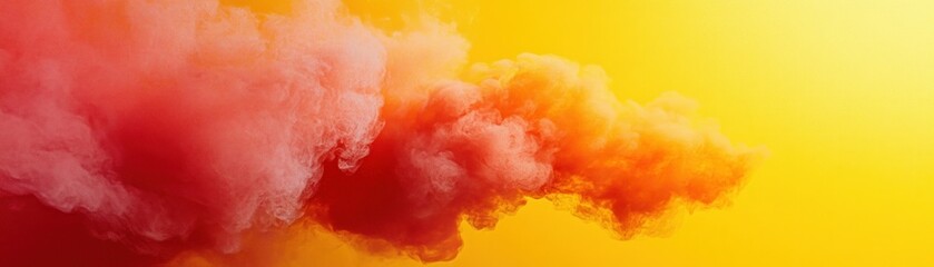 Obraz premium Abstract image featuring colored smoke against a yellow background