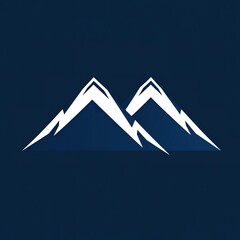 White mountain peak outlines on a dark blue background, evoking a sense of nature, adventure, and challenge, perfect for outdoor, travel, and nature - related designs.
