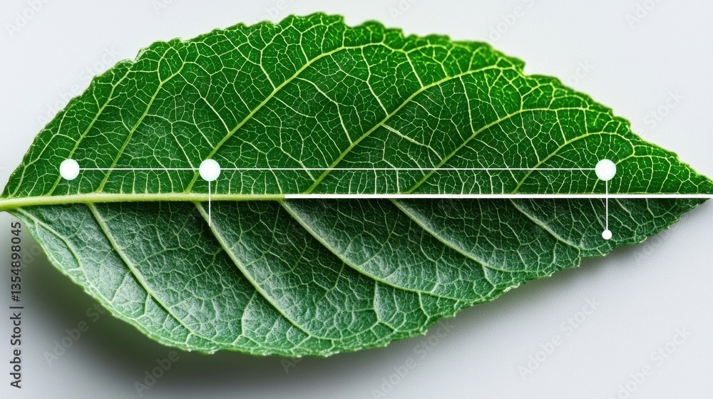 Poster A leaf is shown with a line drawn through it, dividing it into two sections