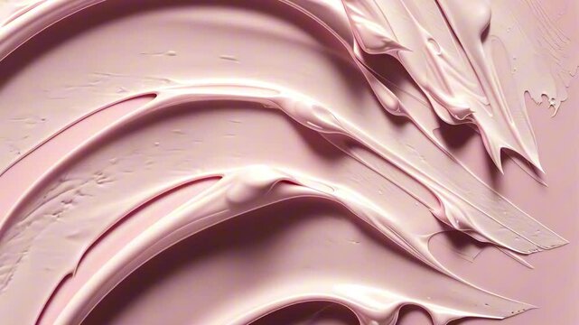 Soft pink cosmetic cream with rich texture and sculpted swirls in macro lighting. Concept of skincare elegance and sensuality