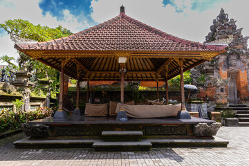 Ubud in the Island of Bali is a very historical and religious cultural city with statues of Hindu Gods and ornate decorated buildings and doors. Balinese revere their gods in Bali Indone