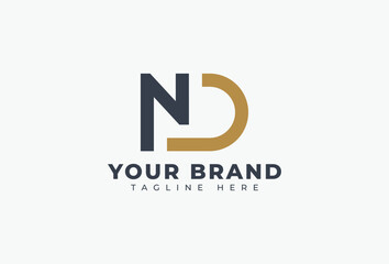 Linked N D Logo Design Element