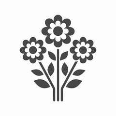 Simple and Clean Elegant Flower Bouquet vector Icon design.