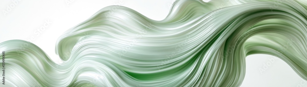 Poster abstract flowing fluid design featuring curving lines and gradients of color