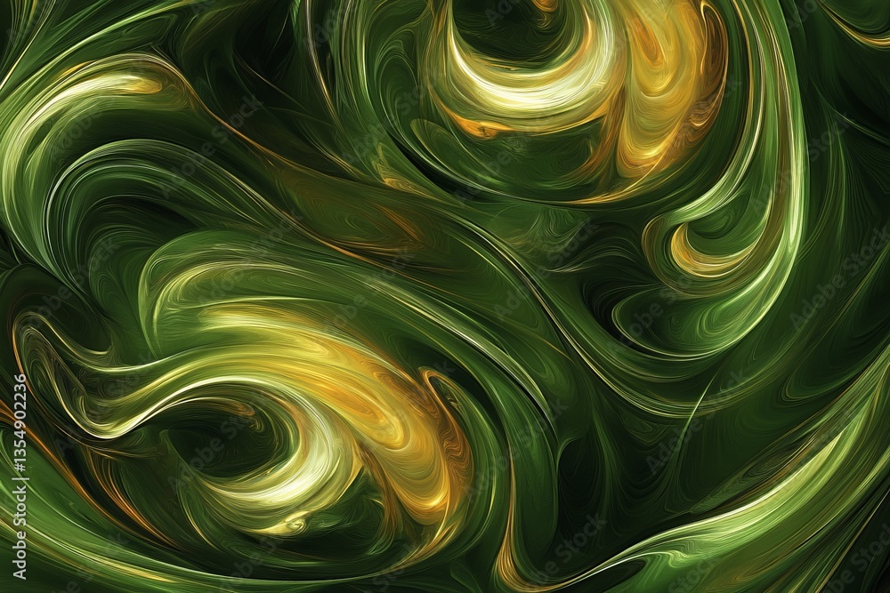 Poster colorful abstract swirls create a dynamic visual experience of movement and energy in a rich green b