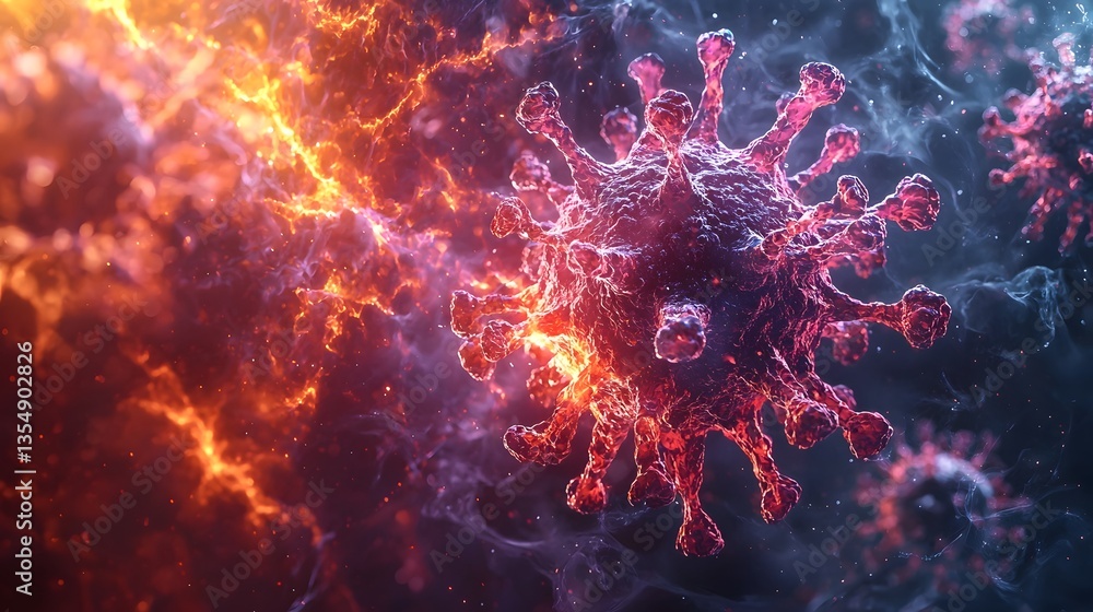Aufkleber vibrant mutation of a virus in swirling patterns of change
