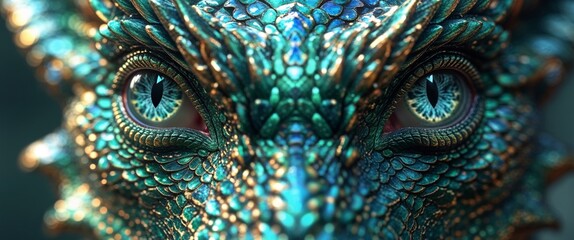 Mystical dragon legends eyes watching closely.