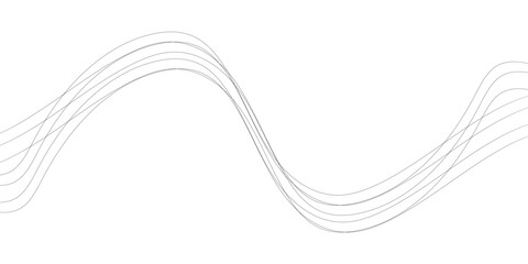 Thin wavy line abstract background. Abstract black lines wave curve motion on white background. Vector Illustration.