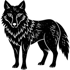  Mixed Media Wolf Silhouette with Textured Metal and Wood Effects