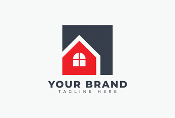 Simple Square Real Estate Logo Design