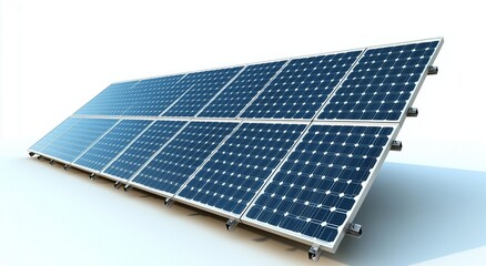 A solar panel isolated against a solid white background