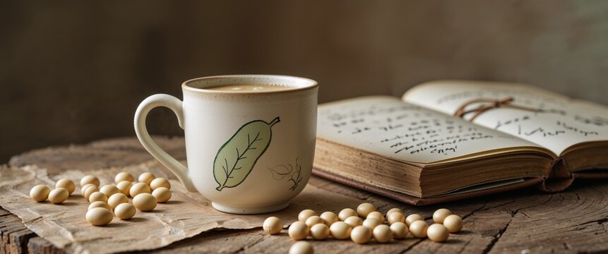 Crafting a healthy soybean latte in a cozy an enthusiast's guide to soymilk beverage innovation.