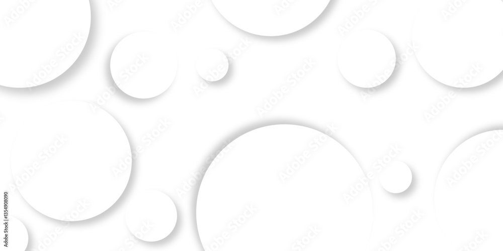 Poster Abstract background with circle white abstract geometric background with soft light white paper circles in design .Gray abstract. Modern design background for report and project presentation template.