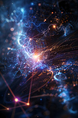 Abstract Artistic Representation of Quantum Physics: Exploring the Enigma and Paradoxical Nature of the Quantum Realm