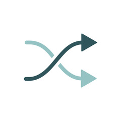 Shuffle icon. Crossed arrows. Random music order