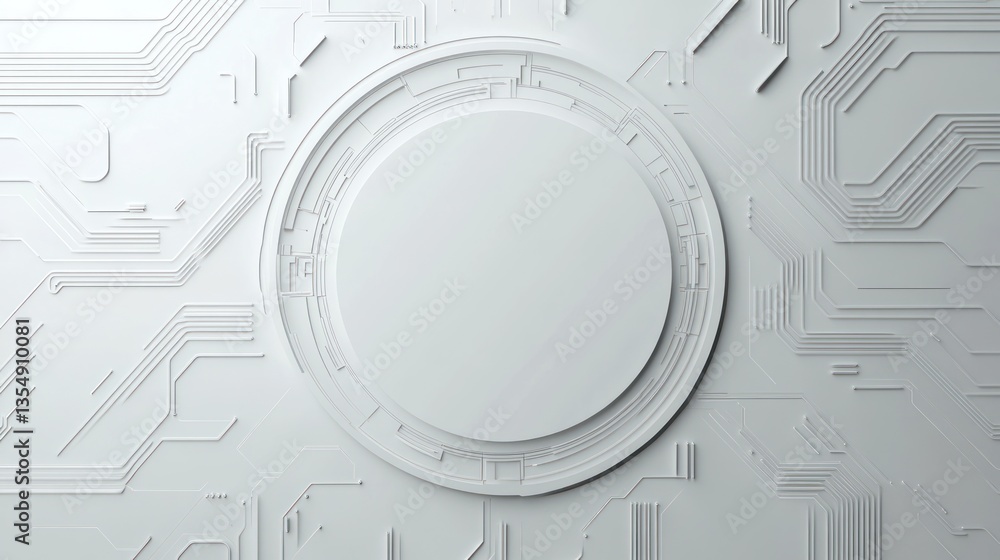 Poster abstract circuit board with circular element (2)