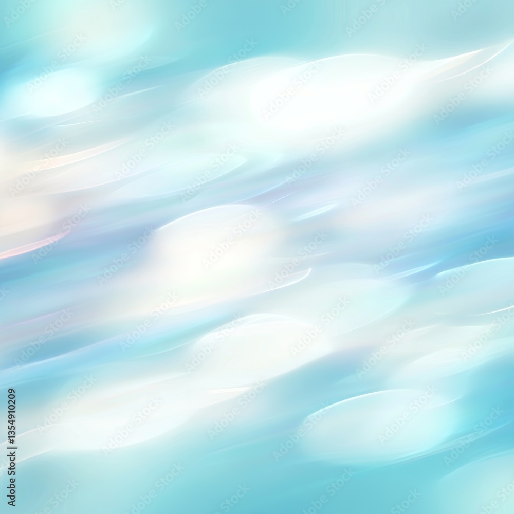 Poster abstract blue background with soft light bokeh effects creating a serene and calming atmosphere