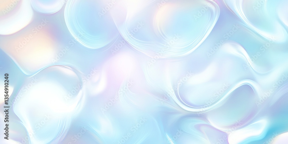 Poster abstract art depicting soft pastel colors blending seamlessly with fluid shapes that create a calmin