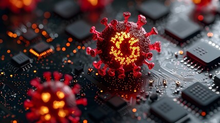 Cyber Virus Infecting Digital Circuit Board