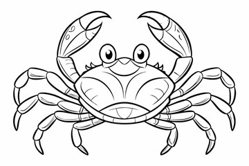 coloring page line art the crab black vector