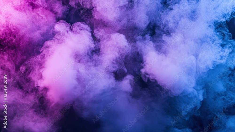 Poster abstract colorful smoke billowing across a dark and empty backdrop