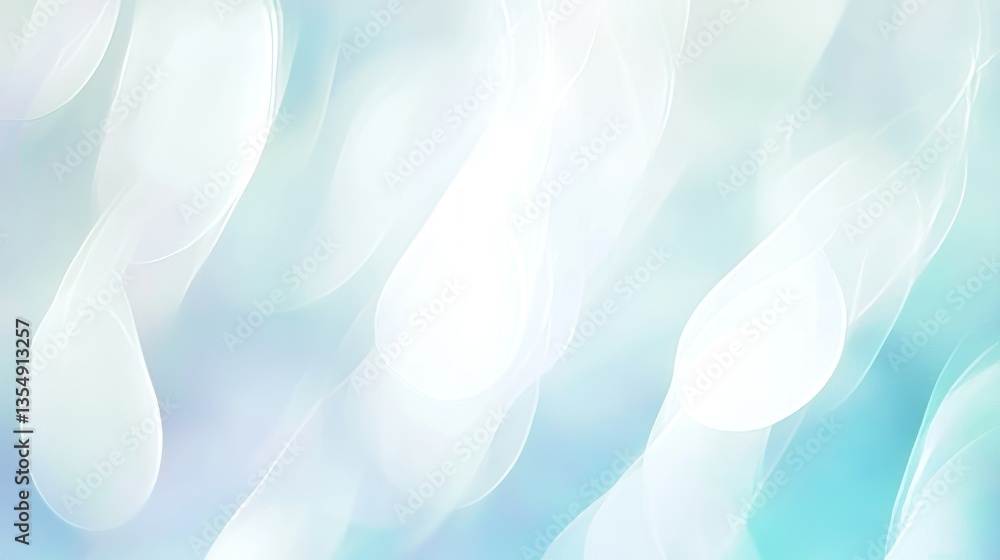Poster background of soft abstract shapes blending light hues and smooth colors creates a tranquil atmosphe