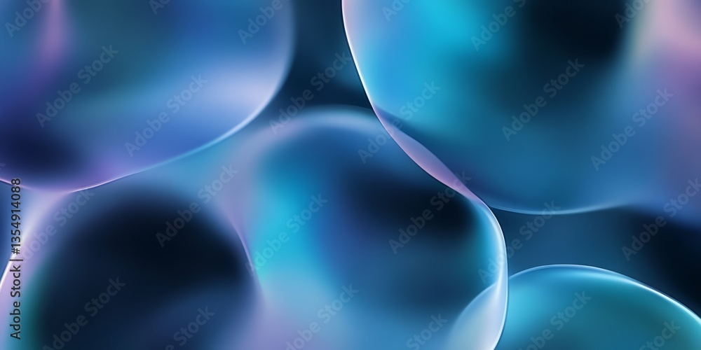 Poster abstract blue and purple bubbles create a soft, flowing background that captures mysterious depth an