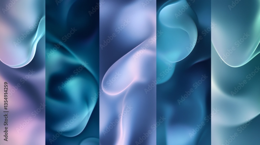 Aufkleber colorful abstract patterns created by smooth shapes blending together, offering a sense of tranquili