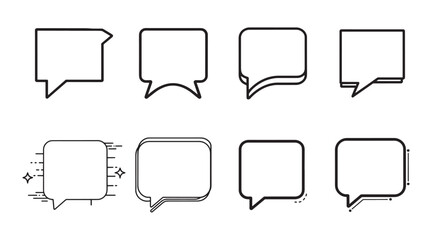 Comic style speech bubble icon shape silhouette vector on white background