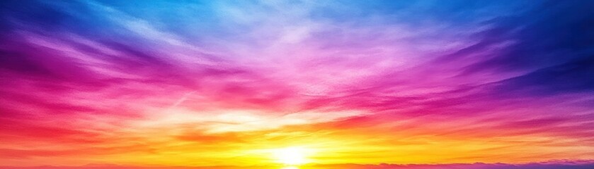 A vibrant and colorful sunset painted across the expansive sky