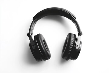 Studio Headphones on White Background for Professional Audio Listening