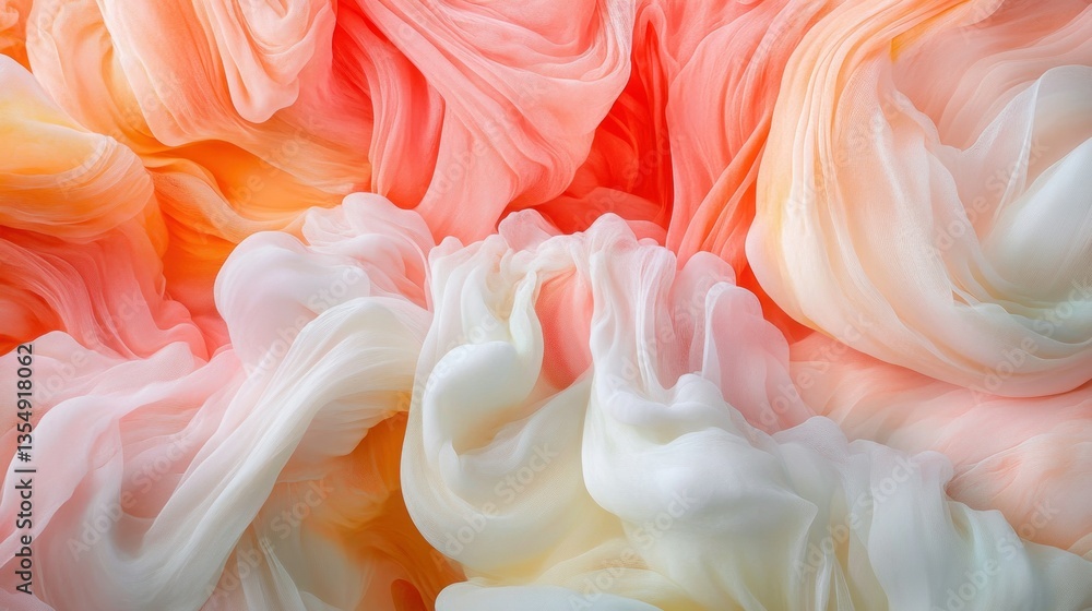 Poster abstract arrangement showing flowing fabric with soft colors and gentle movement