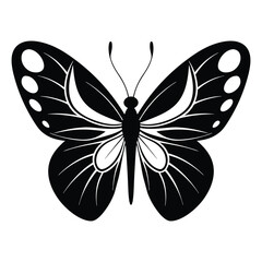 "Elegant Butterfly Silhouette Vector &ndash; Minimalist Black and White Design"