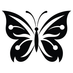"Elegant Butterfly Silhouette Vector &ndash; Minimalist Black and White Design"