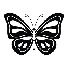 "Elegant Butterfly Silhouette Vector &ndash; Minimalist Black and White Design"