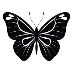 "Elegant Butterfly Silhouette Vector &ndash; Minimalist Black and White Design"