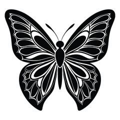 "Elegant Butterfly Silhouette 2Vector &ndash; Minimalist Black and White Design"