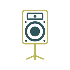 Acoustic speaker vector icon. Music column