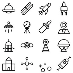 A collection of vector icons including symbols for travel, hotel, business, car, web, map, and food, designed as a set of black pictograms and signs