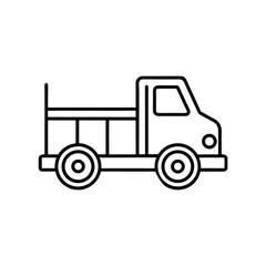 A truck with a trailer, isolated on a white background